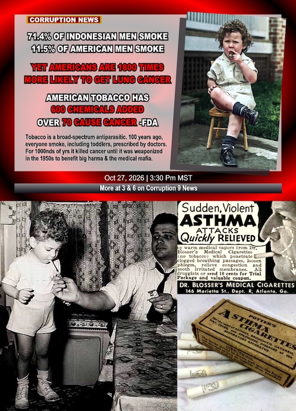 Arguably the smartest person on earth with an estimated 2500 IQ, smokes 5 packs of organic tobacco a day because parasite (all 'diseases') eggs hatch IN THE LUNGS.