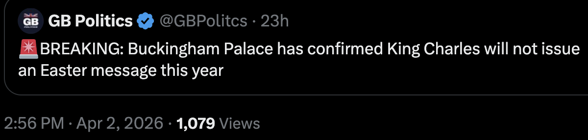 Yes, because he's no longer king, Trump formally replaced him months ago.