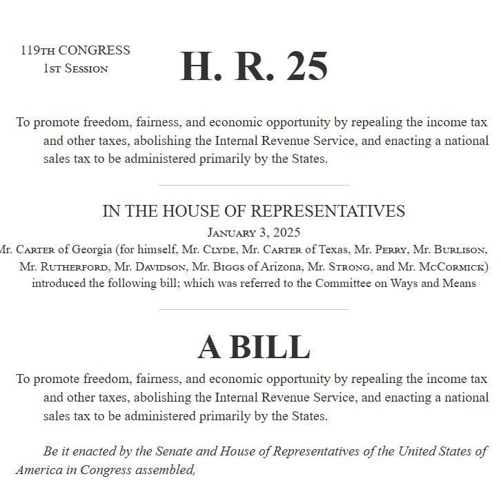 Income tax has already been cancelled per H.R. 25, Jan 3, 2025. Normies are 5 yrs behind.